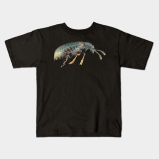 Very small fungus beetle under the microscope Kids T-Shirt